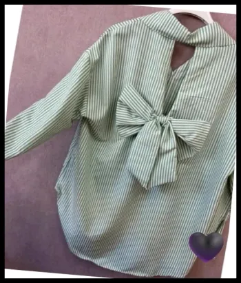 Top femme blouse femme neuf vert et blanc noeuds taille 38 taille 40 neuf lot femme chemise