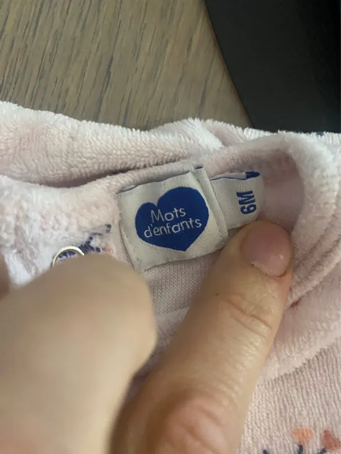 Pyjamas 6 mois Mots d’enfants rose bleu marine - photo numéro 10