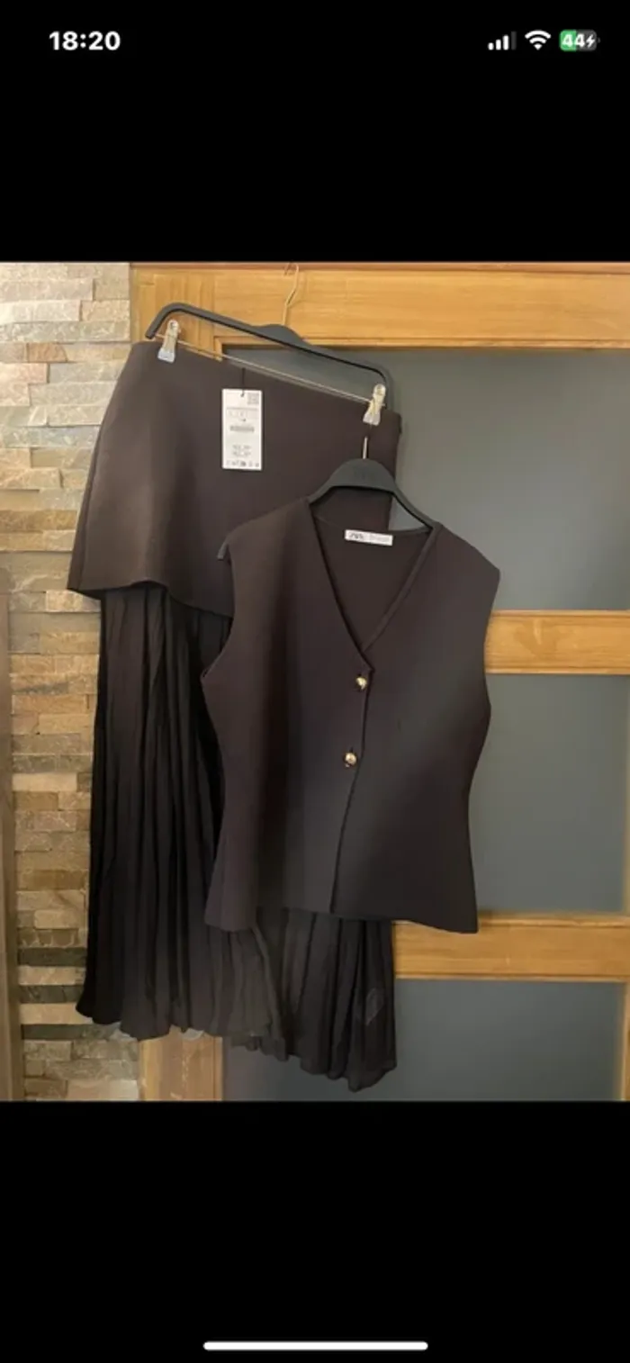Magnifique, tailleur, jupe et gilet Zara, taille L. XL. - photo numéro 3