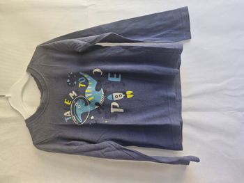 T-shirt manches longues 2/4 ans Lupilu Bleu Dinosaure astronaute fusée take me to space