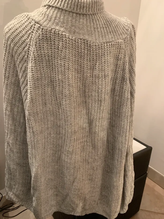 Pull chauve souris col roulé taille L gris - photo numéro 4