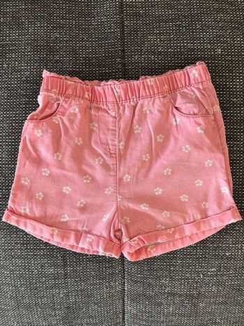 Short rose à fleur fille 23 mois 