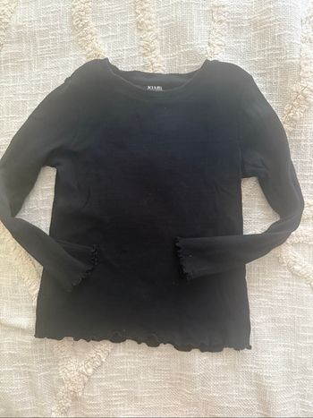 Haut côtelé fille 5 ans noir Kiabi