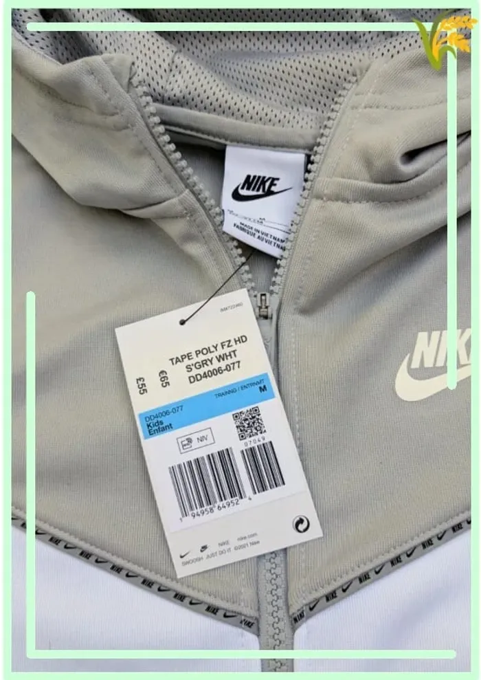 🧥 Veste à capuche Nike Tape Poly FZ HD – Gris/Blanc - photo numéro 2