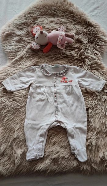 Pyjama fin blanc Minnie 1 mois