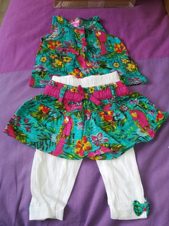 Ensemble jupe  + débardeur  + leggins assortis
