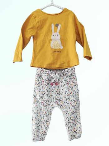 12 mois bébé fille ensemble t-shirt obaibi et pantalon fluide Vertbaudet