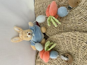 doudou lapin bleu avec carotte JOLLYBABY
