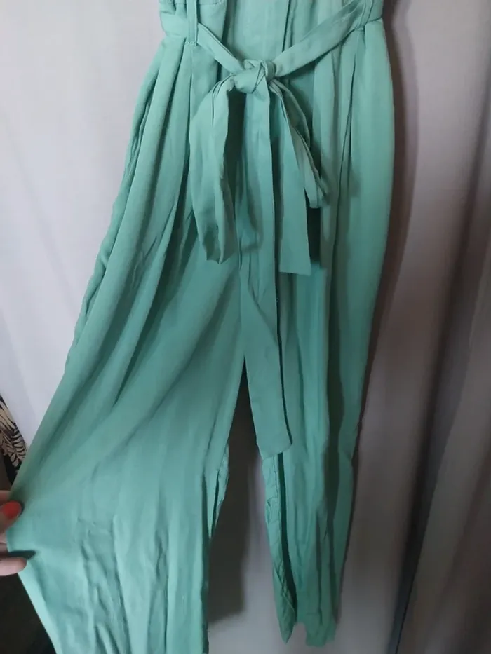 Combinaison pantalon légère vert d'eau - photo numéro 3