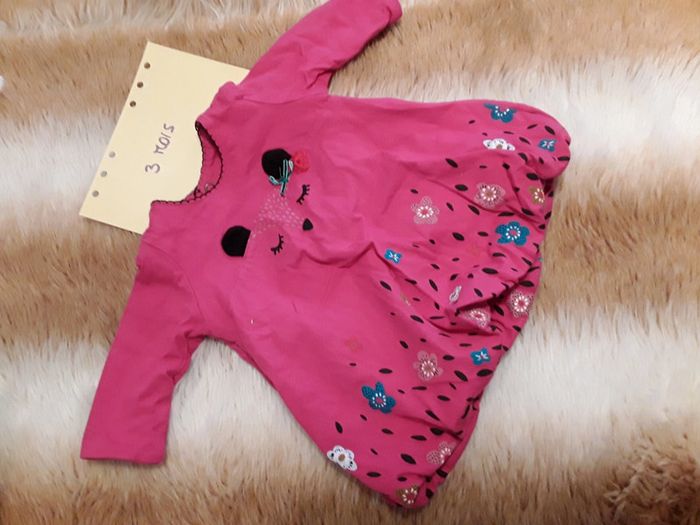 Robe bébé fille rose 3 mois