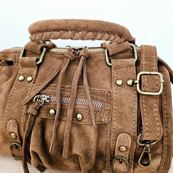 🇮🇹Sac a main 100% Cuir  Daim Camel verapelle🇮🇹 The genuine leather neuf avec Bandoulière - photo numéro 3
