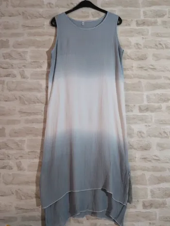Robe longue fluide dégradé gris & blanc – Taille L