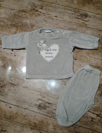 Joli pyjamas 2 pièces en velours fille 3 mois