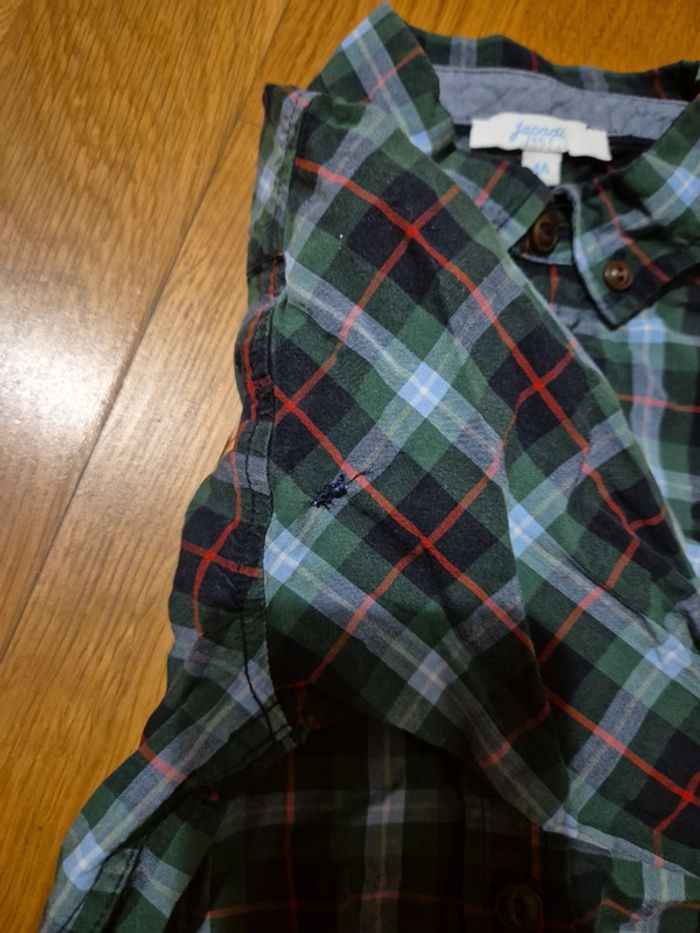 Chemise carreaux vert taille 4 ans - photo numéro 3