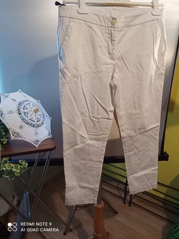 pantalon blanc de Benetton taille 42 ref 499 K5