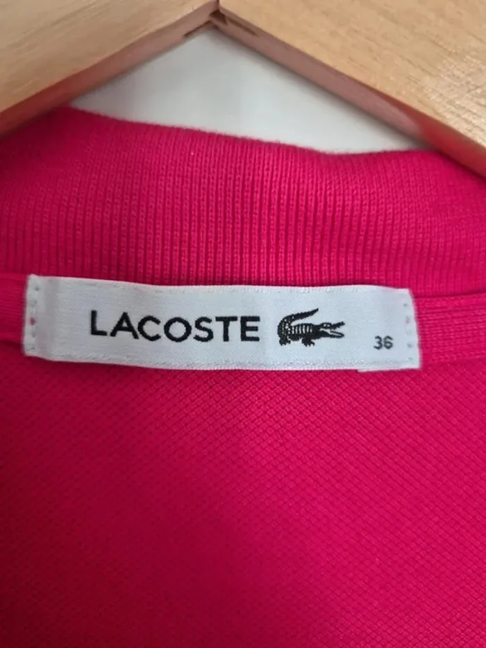 Polo lacoste femme rose taille S 36 nid d'abeille - photo numéro 3