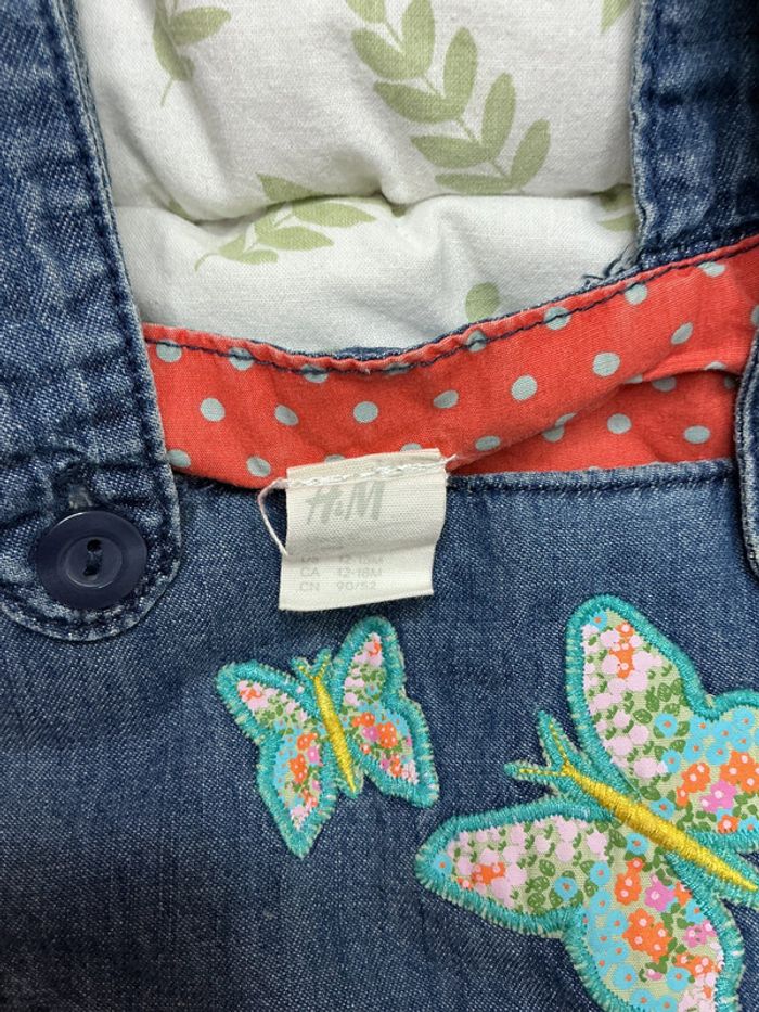 salopette en jean bleu 12/18 mois H&M - photo numéro 6