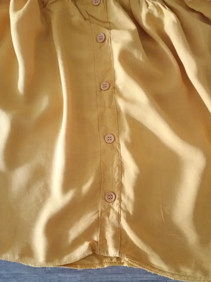 Jupe patineuse femme taille S/M moutarde avec faux boutons - photo numéro 2