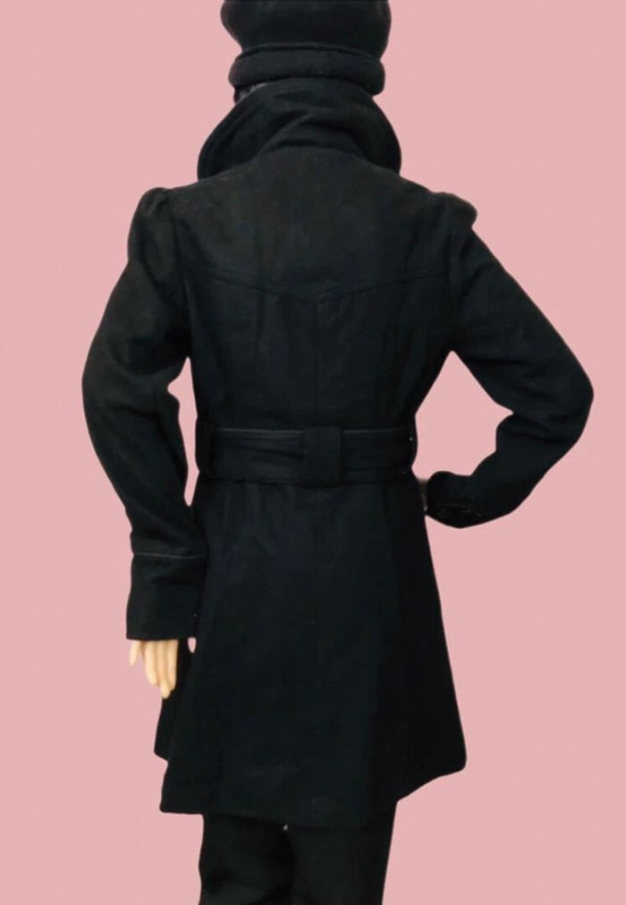 🖤Manteau noir laine vintage 2000 Y2K black wool trench coat🖤 - photo numéro 6