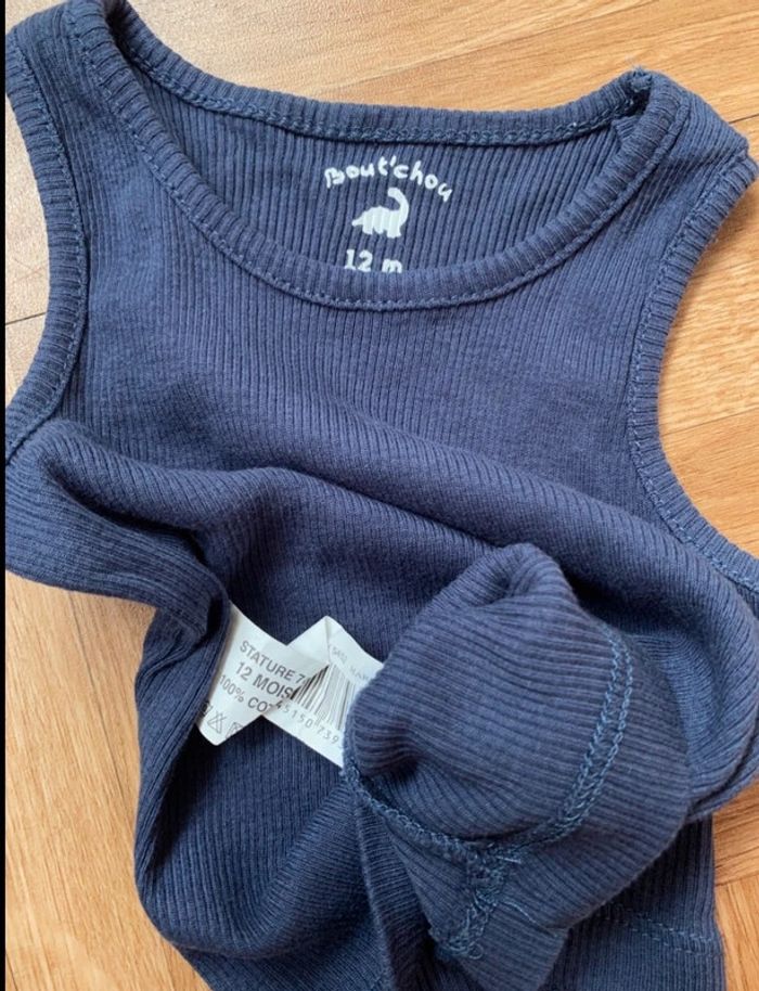 Débardeur à rayures bleu taille 12 moi Bou’Chou (NEUF) - photo numéro 2