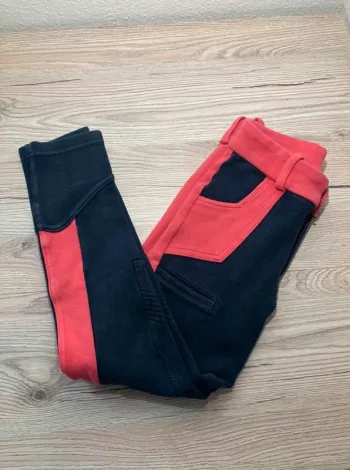 Pantalon d’équitation Fouganza rose/marine 8 ans