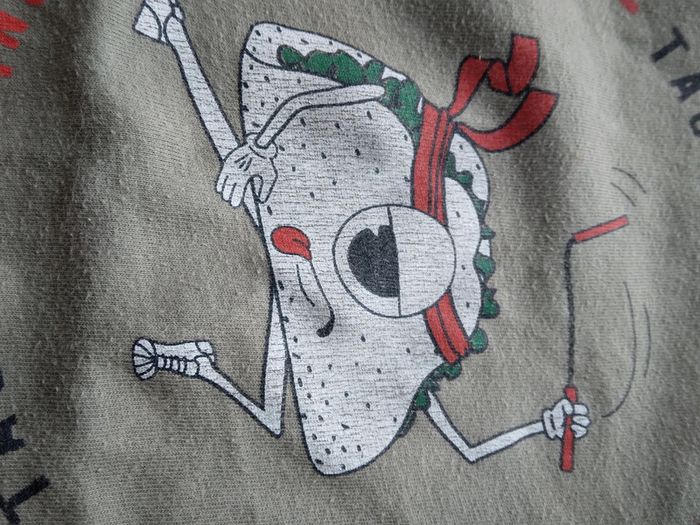 🌸Tee-shirt kaki avec imprimé de tacos ninjas 10ans a 1€🌸 - photo numéro 3