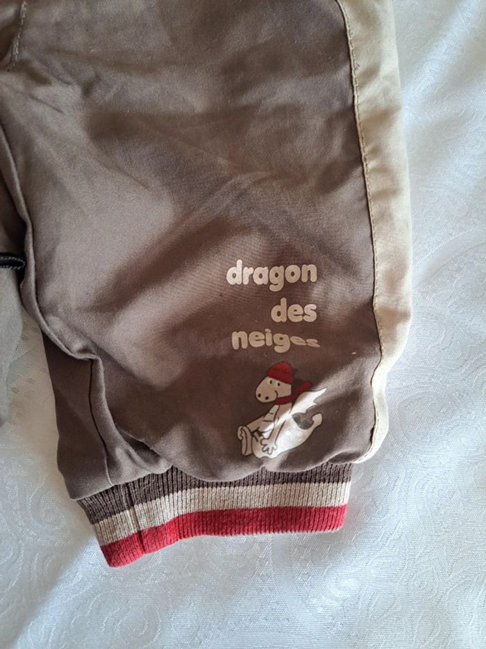 Pantalon marron/beige/rouge 6 mois - photo numéro 2