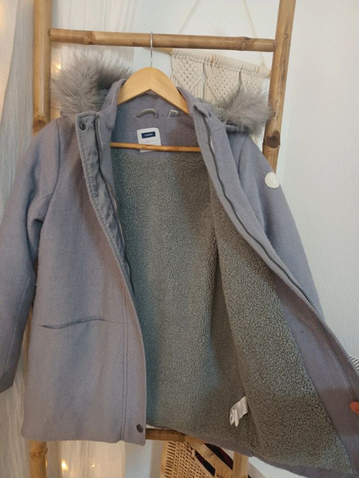 Joli manteau à capuche gris très chaud Okaïdi 12 ans - photo numéro 3
