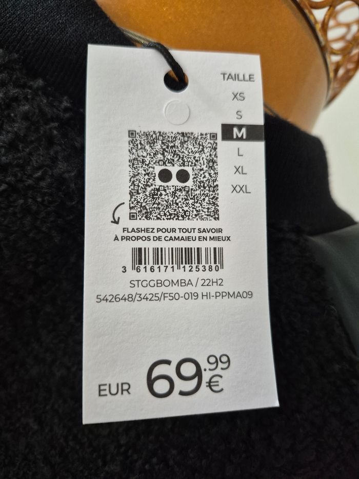 Manteau court Femme Simili-Cuir Noir Taille M/38 - photo numéro 3