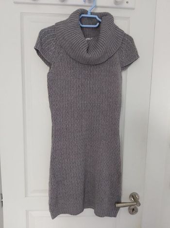 Robe pull gris col roulé