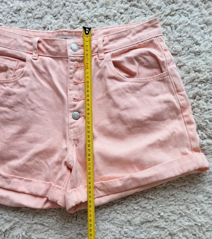 Short en jean rose corail Cache Cache Taille 42 - photo numéro 7