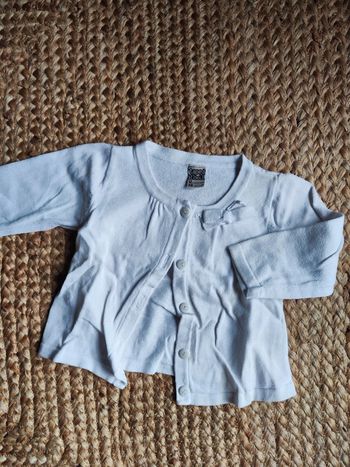 Gilet blanc fille 12 mois
