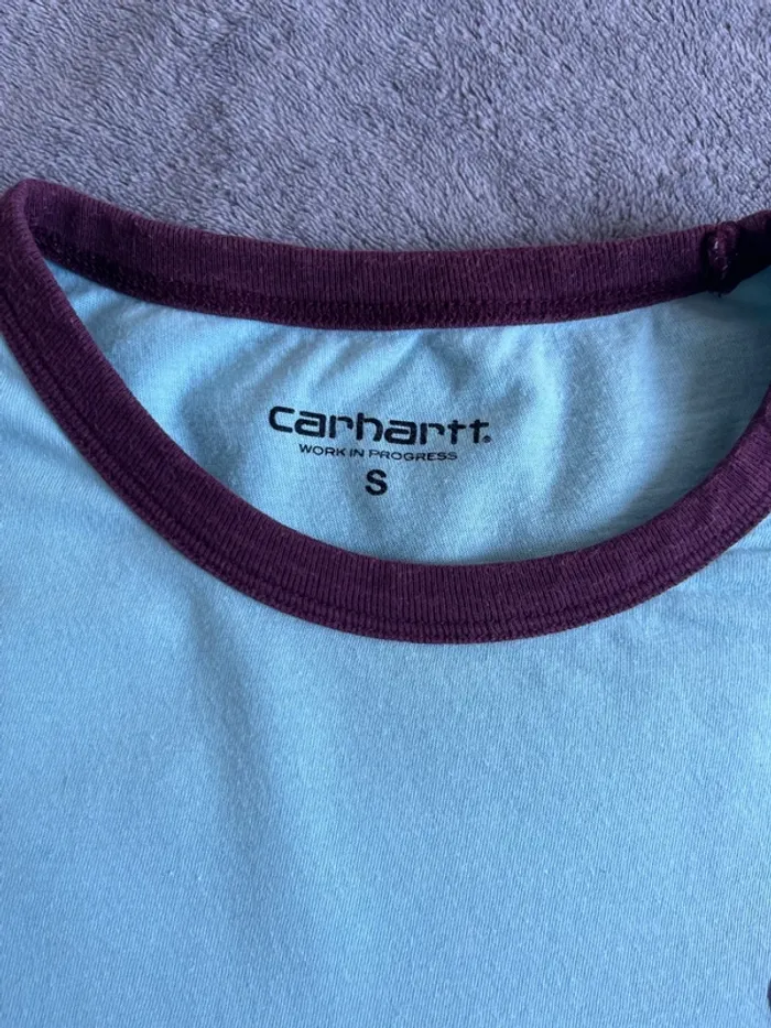 T-shirt Carhartt WIP ringer logo – Vert menthe – Taille S - photo numéro 3
