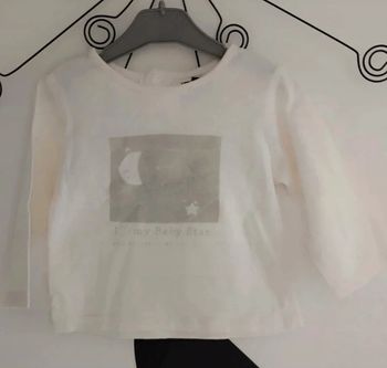 Tee-shirt manches longues écru Kiabi taille 12 mois