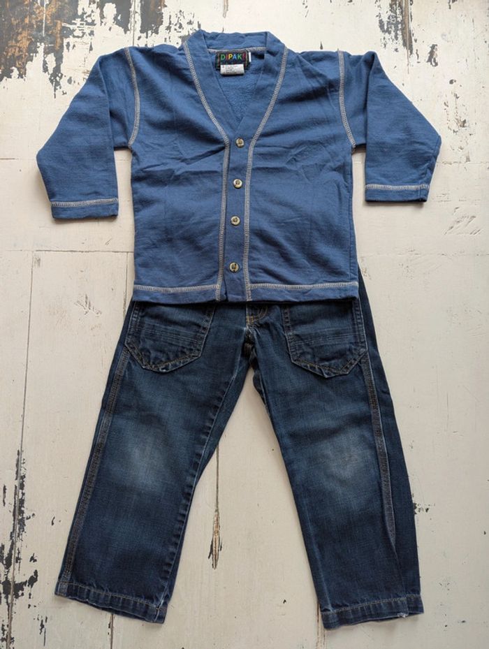 Tenue jean et gilet chameau 🐫 4 ans