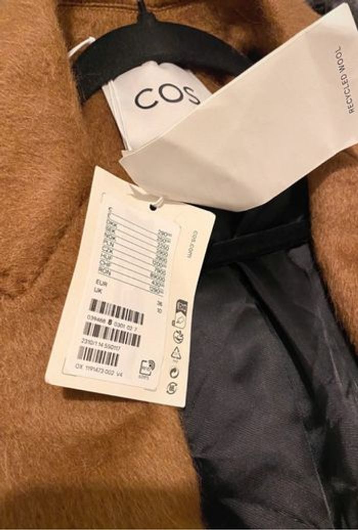 Manteau en laine camel femme - COS - Taille 36 - neuf avec étiquette - photo numéro 4
