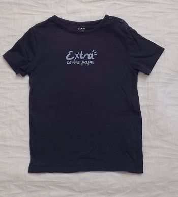 Kiabi t shirt manches courtes Extra comme papa bleu marine