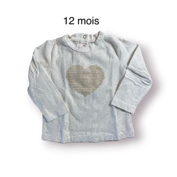 My First Chicco T-shirt manches longues blanc/doré Taille 12 mois