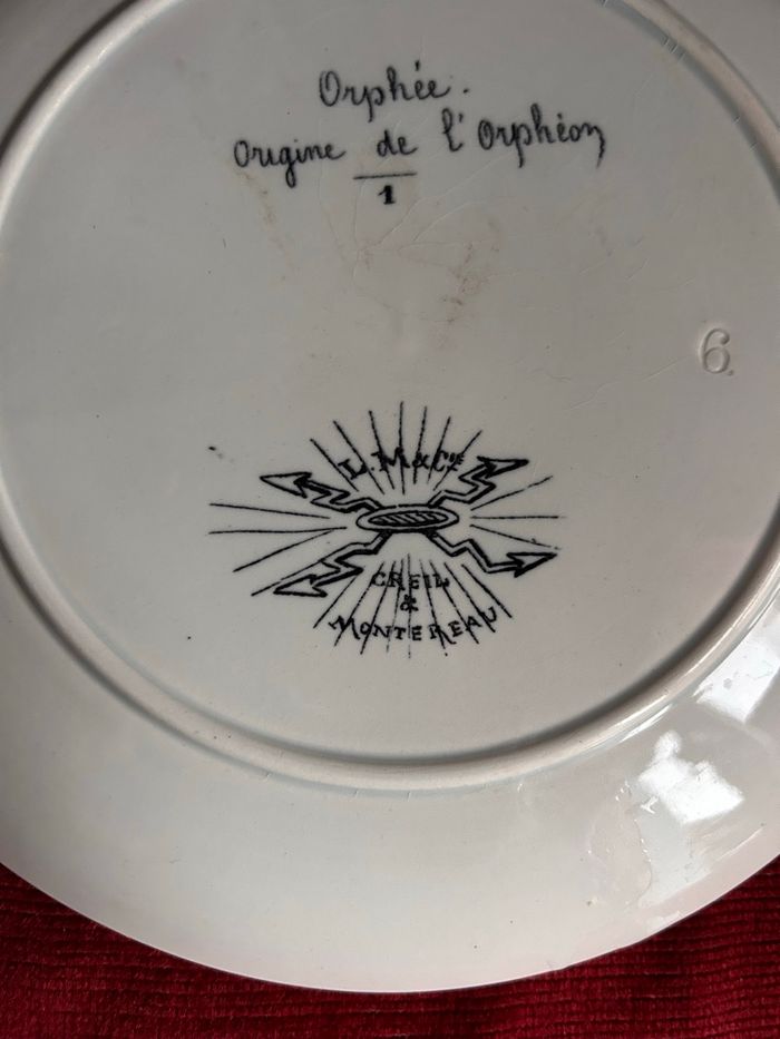 🎶 Pièce de Collection Rare : Assiette Creil & Montereau – Orphée 🎶 - photo numéro 3