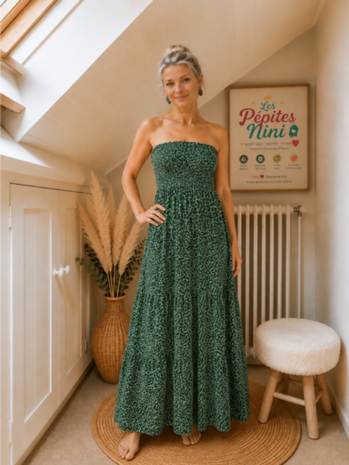 💚 Robe longue bohème verte 💚 - photo numéro 1