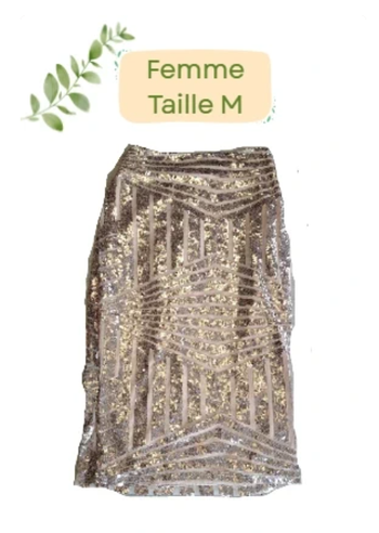 Jupe fête paillettes dorées - Taille M