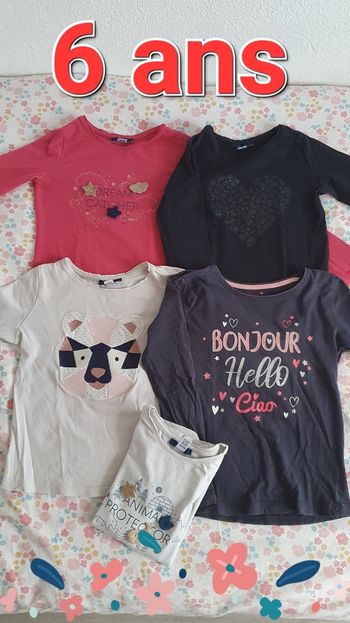 Lot de 4 Tee-shirts Manches longues okaidi 6 ans 116 cm