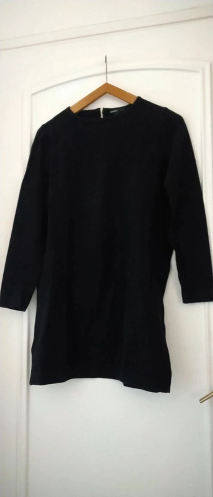 Pull long fermeture éclair au dos noir femme S mango - photo numéro 2