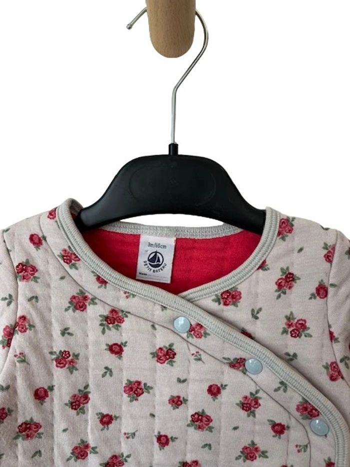 Cardigan fleuri en tubique matelassé - Petit Bateau 3 mois (60cm) - photo numéro 2