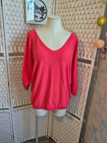 🌸joli pull léger corail GÉMO femme détails boutons dorés femme TXL / 42