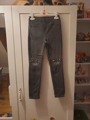 Jegging noir chat fille H&M 8/9 ans