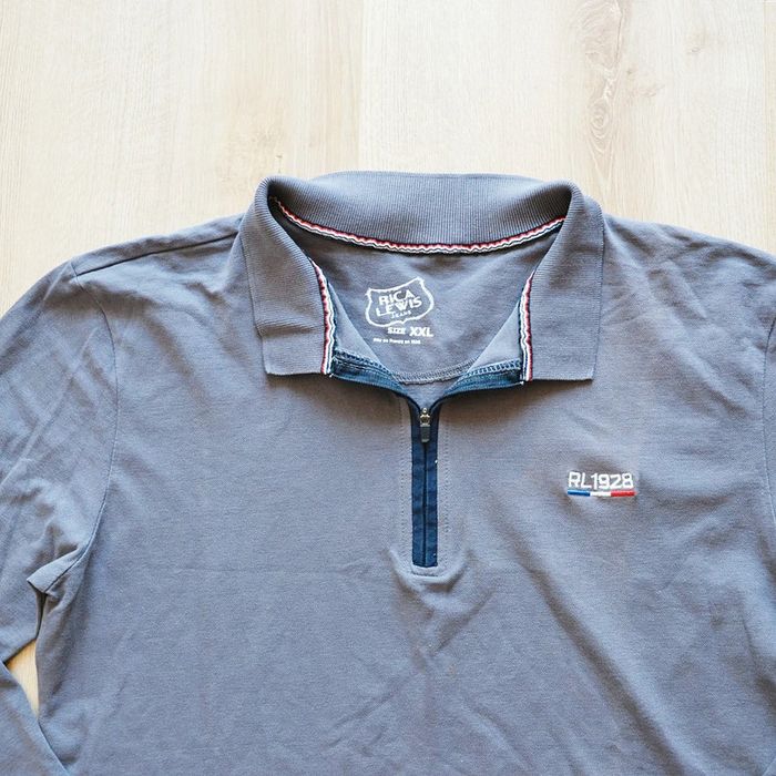 Rica Lewis RL1928 Polo Vintage Col Zip V Gris Homme Exclusive Collection Y2K (Taille XXL) - photo numéro 5