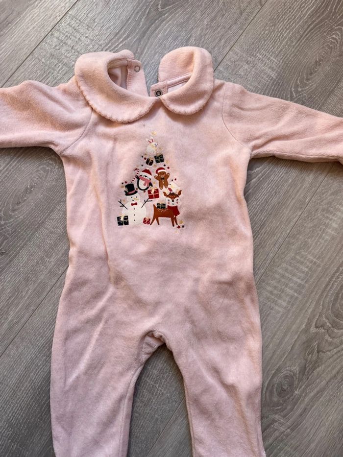 Lot de 2 pyjamas 1 velour et 1 coton bébé fille 3 mois - photo numéro 6