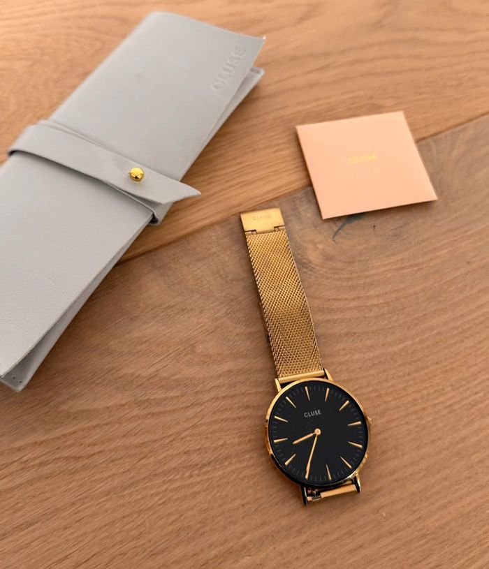 Montre cluse or doré noir la bohème maille bracelet Boho Chic Watch Mesh, Black, Gold Colour - photo numéro 4