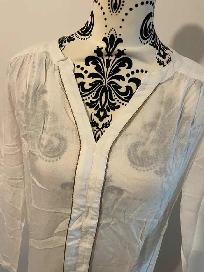 Chemisier blouse blanc La Halle - Neuf - Taille 38 - Style romantique 🤍 - photo numéro 3